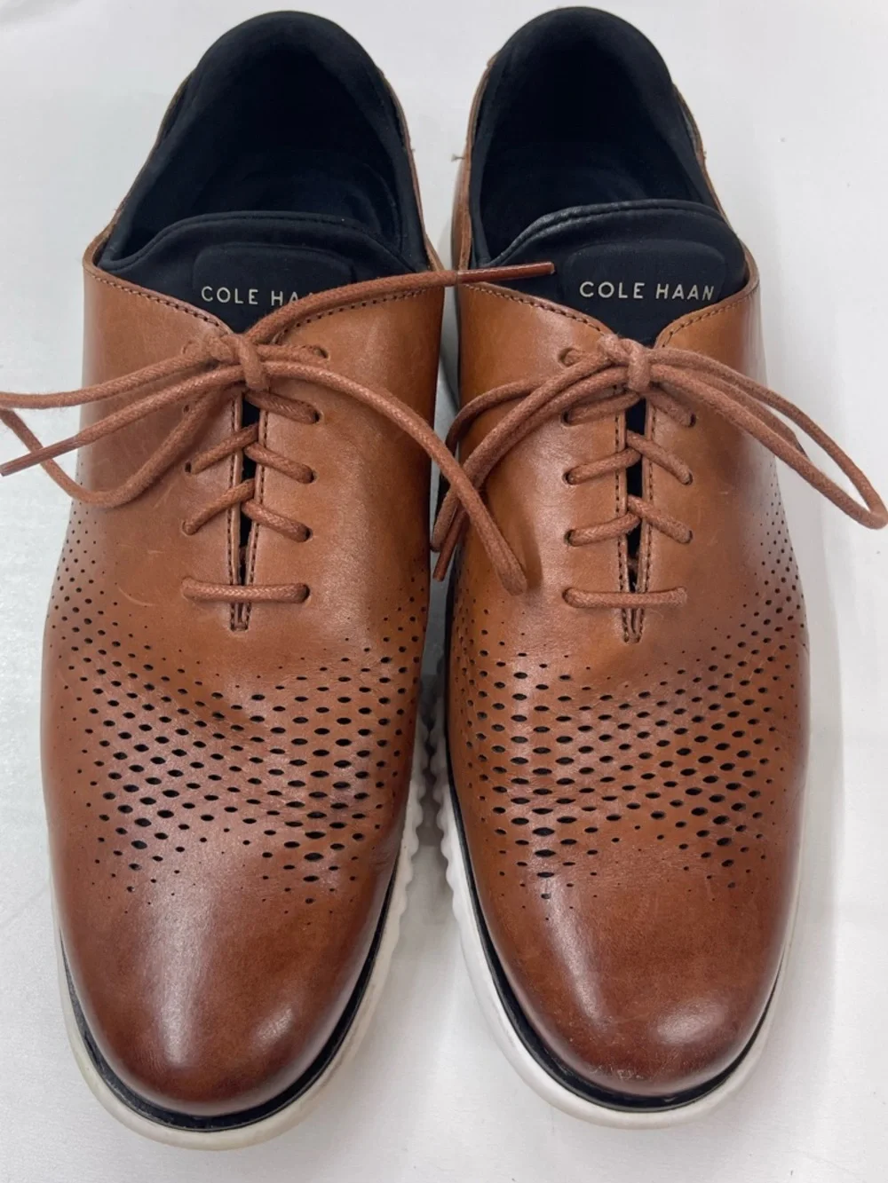 Cole‎ Haan Men's 2.Zerogrand Laser Wingtip Oxfords in British Tan